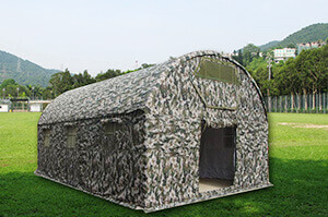 Inflatable camouflage tent for amy