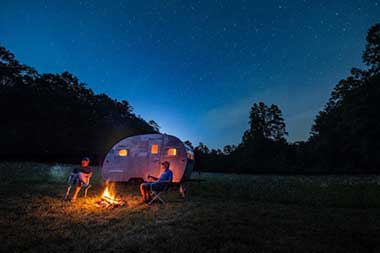 Sleep under the stars in a treehouse or tent at this Blue Ridge-area outdoor resort