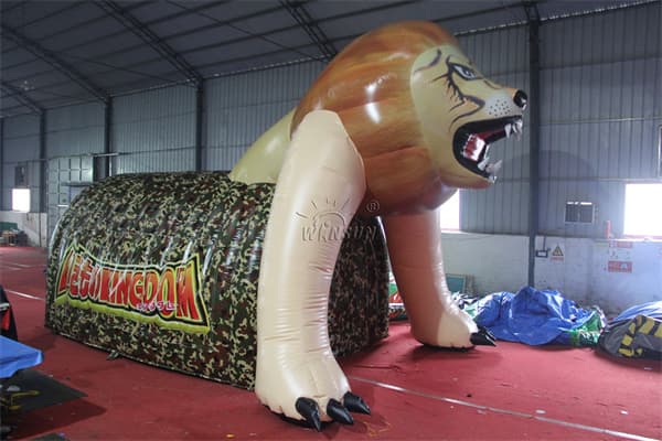 Custom Inflatable Lion Sport Tunnel Tent Supplier