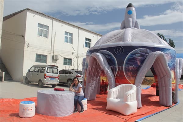 Portable Inflatable Outer Space Rocket Tent For Event Wst-068
