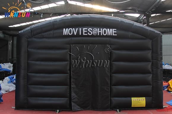 Mobile inflatable cinema tent for advertising