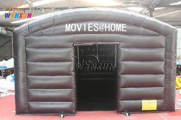 Mobile inflatable cinema tent for advertising