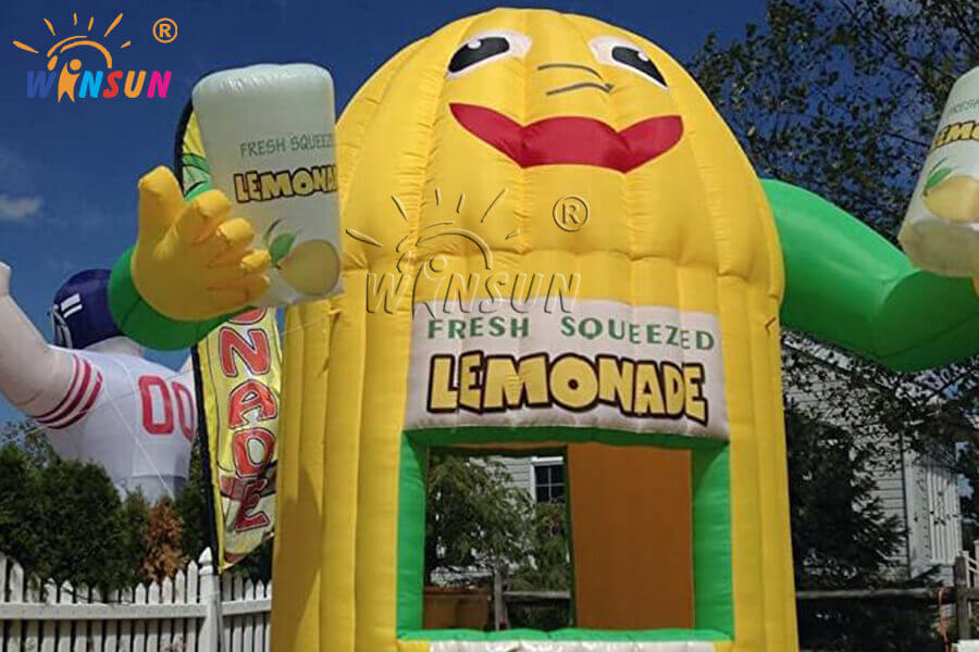 Portable inflatable lemonade stand booth