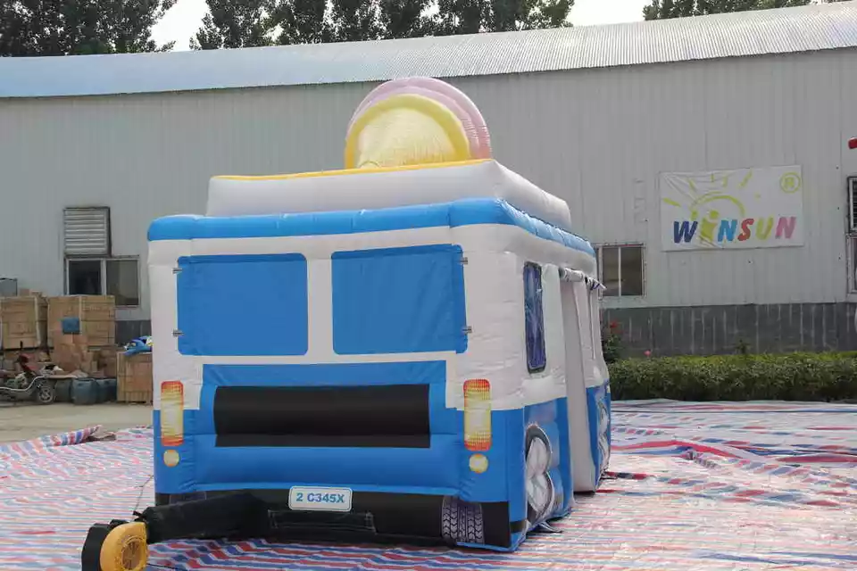 Portable inflatable ice cream booth dining car tent