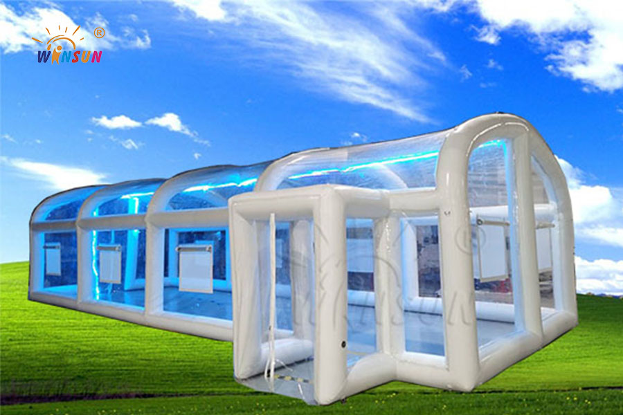 Inflatable concession tent for swimming pools