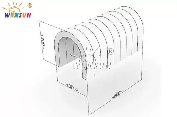 Outdoor inflatable tunnel tent